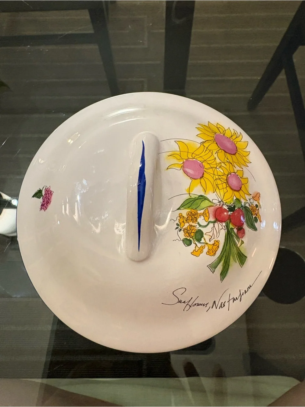 Williams Sonoma Botanical Floral 9 inch Canister Made in Portugal